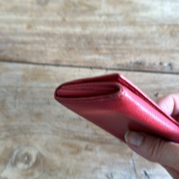 LONGCHAMP red leather card case - Picture 9 of 11